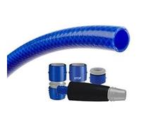 TATAY Kit tuyau d'arrosage Blue Line 25 mèters Ø3/4" 19mm, de 3 couches, Made in Espagne,Résistance 20 bar y -20°/60°, Tressé, sans cadmium ni plomb, sans BPA, anti-UV, Couleur Bleu