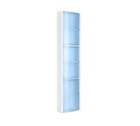 TATAY 4480000 - Armoire auxiliaire verticale pour salle de bain avec 3 portes et 5 étagères, plastique polypropylène, bleu, 22 x 11 x 90 cm