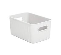TATAY Panier de Rangement Rectangulaire Baobab, Capacité 5 L, Polypropylène, Sans BPA, Blanc Pergame. Mesure 18,1 x 27,2 x 13 cm
