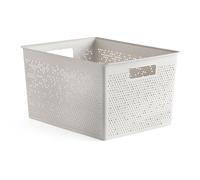 TATAY Bohol Boîte de rangement rectangulaire en polypropylène sans BPA 100 % plastique recyclé Blanc Dimensions 30 x 39 x 21,5 cm