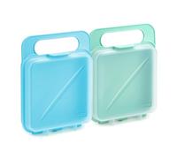 TATAY Boite a Sandwich Fresh | Lot de 2 | Design Compact, Réutilisable, Fermeture à Clip | Compatible Congélateur, Micro-ondes et Lave-vaisselle | Sans BPA | 14 x 4 x 18 cm, Bleu et Vert Menthe