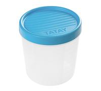 TATAY Boîte Alimentaire, Hermétique, Capacité de 1 L, Couvercle à vis, sans BPA, passe au micro-ondes et au lave-vaisselle, Bleue. Dimension: 12 x 12 x 12,5 cm