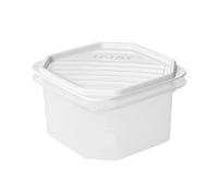 TATAY Boîte Alimentaire, Hermétique, 0.6 L Capacité, Couvercle à pression flexible, sans BPA, passe au Micro-ondes et au Lave-vaisselle, Blanc. Dimensions : 12 x 12 x 7,5 cm
