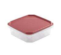 TATAY Boite Alimentaire Plastique 1,3L Top Flex | Couvercle à Pression | Boite Conservation Alimentaire | Micro-ondes, Lave-vaisselle, Frigo, Congélateur | Sans BPA | 18,5x18,5x6,1 cm, Rouge