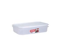 TATAY Boîte Alimentaire, Hermétique, 2.1 L Capacité, Couvercle à pression flexible, sans BPA, passe au Micro-ondes et au Lave-vaisselle, Blanc. Dimensions : 28,5 x 18,5 x 6 cm