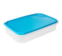 TATAY Boîte Alimentaire, Hermétique, 2.1 L Capacité, Couvercle à pression flexible, sans BPA, passe au Micro-ondes et au Lave-vaisselle, Bleue. Dimensions : 28,5 x 18,5 x 6 cm