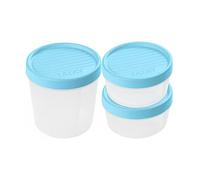 TATAY Ensemble de 3 Boîtes Hermétiques Alimentaires (2 x 0,5 L, 1 x 1 L), Couvercle à Vis, sans BPA, Passe au Micro-ondes et au Lave-vaisselle, Bleue.