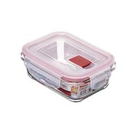 TATAY Boîte Alimentaire, de Verre, Hermétique, Capacité de 0.37 L, couvercle à pince, sans BPA, passe au micro-ondes, au four, au congélateur et au lave-vaisselle, Rouge. Mesure 11,2 x 15,2 x 5,7 cm