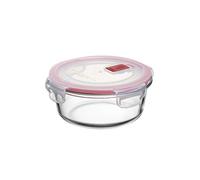 TATAY Boîte Alimentaire, de Verre, Hermétique, Capacité de 0.6 L, couvercle à pince, sans BPA, passe au micro-ondes, au four, au congélateur et au lave-vaisselle, Rouge. Mesure 15,6 x 15,6 x 6,3 cm