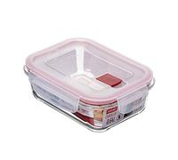 TATAY Boîte Alimentaire, de Verre, Hermétique, de 0.64 L, couvercle à pince, sans BPA, passe au micro-ondes, au four, au congélateur et au lave-vaisselle, Rouge. Mesure 13,7 x 17,9 x 6,3 cm