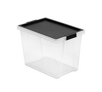 Tatay Boîte de Rangement avec Couvercle, Capacité 15L, avec Poignées, Couvercle en PP Recyclé, Transparent, sans BPA, Noir. Dimensions 25 x 36 x 26 cm 1157502