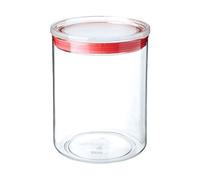 TATAY Boîte de Rangement de Cuisine, Capacité 1.5L, Hermétique, sans BPA, Passe au lave-vaisselle, Transparent- Rouge. Dimension: 12,5 x 12,5 x 17 cm