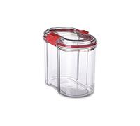 TATAY Boite de Rangement Cuisine 1 L | Bocal Cuisine Transparent | Fermeture Hermétique | Empilable | Plastique Sans BPA | Compatible Lave-Vaisselle | 9 x 15,5 x 13 cm, Rouge