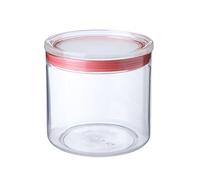 TATAY Boîte de Rangement de Cuisine, Capacité 1L, Hermétique, sans BPA, Passe au lave-vaisselle, Transparent- Rouge. Dimension: 12,5 x 12,5 x 12,5 cm