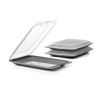 Tatay Ensemble de 3 Boîtes a Charcuterie Fresh, Sans BPA, Réutilisable, Empilable, Passe au Lave-vaisselle et au Micro-ondes, Couleur Gris Anthracite. Dimension 17 x 3,2 x 25,2 cm