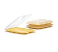 TATAY Boîtes a Charcuterie Fresh | Ensemble de 3 Standard | Boite Jambon Conservation Frigo, Empilable | Passe au Congélateur, Micro-ondes et Lave-vaisselles | Sans BPA, 17x3,2x25,2cm, Couleur Jaune