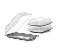 TATAY Boîtes a Charcuterie Fresh | Ensemble de 3 Maxi | Boite a Jambon Conservation Frigo, Empilable | Passe au Congelateur, Micro-ondes et Lave-vaisselles | Sans BPA, 17 x 6,2 x 25,2 cm, Couleur Gris