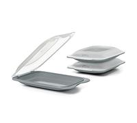 TATAY Boîtes a Charcuterie Fresh | Ensemble de 3 Mini | Boite a Jambon Conservation Frigo, Empilable | Passe au Congelateur, Micro-ondes et Lave-vaisselles | Sans BPA, 12x3,1x18cm, Couleur Gris