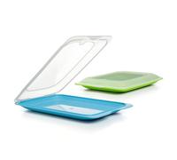 TATAY Boîtes a Charcuterie Fresh | Ensemble de 4 Standard | Boite Jambon Conservation Frigo, Empilable | Passe au Congélateur, Micro-ondes et Lave-vaisselles | Sans BPA, 17x3,2x25,2cm, Bleu et vert
