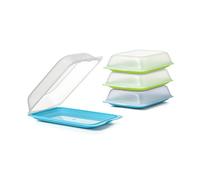 TATAY Ensemble de 4 Boîtes a Charcuterie Fresh MAXI, Sans BPA, Réutilisable, Empilable, Passe au Lave-vaisselle et au Micro-ondes, Couleurs bleu et vert. Dimension 17 x 6,2 x 25,2 cm 1181202
