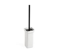 TATAY Brosse Toilettes WC | Céramique et Aluminium | Matériaux Résistants | BALAYETTE WC Compacte | 8,5 x 8,5 x 41 cm - Collection Nero - Noir & Blanc