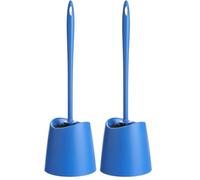 TATAY Brosse Toilettes WC | Matériaux Résistants | Design Moderne | Brosse Fixe et Durable pour Hygiène Parfaite | Plusieurs Couleurs Disponibles | 12 x 12 x 38 cm - Bleu (Lot de 2)
