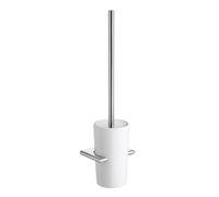TATAY Brosse Toilettes WC Murale | Vis Incluses | Céramique et Zamak 100 % INOX | Balayette WC Fonctionnelle et Compacte | 9,5 x 8,5 x 37 cm - Collection Ronda - Blanc