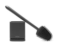 TATAY Brosse WC Silicone TPE | Fixation Quick Fix avec Technologie NanoFix | Nettoyage Profond sans Fuites | Installation Facile et Réutilisable | 11 x 6 x 42 cm - Gris Anthracite