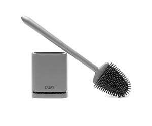 TATAY Brosse WC Silicone TPE, Installation Réutilisable, 11 x 6 x 42 cm