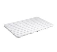 TATAY Caillebotis de Douche Rectangulaire, Polypropylène, Finition Effet Bois, Antidérapant, Protection Solaire, avec Clous en Caoutchouc, Blanche. Dimension 80 x 50 cm