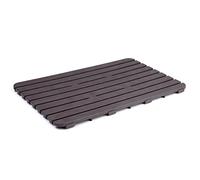 TATAY Caillebotis douche 80×50 cm – polypropylène, effet bois, antidérapant, marron foncé