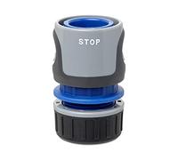 TATAY Connecteur rapide STOP pour tuyaux d'arrosage 1/2" (12,5mm) - 5/8" (15mm), Connecteur au raccord Universel, Protection solaire, Installation facile, Gris - Noir