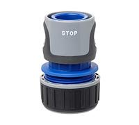 TATAY Connecteur rapide STOP Premium pour tuyaux d'arrosage 3/4" (19mm), Connecteur au raccord Universel, Protection solaire, Installation facile, Gris - Noir