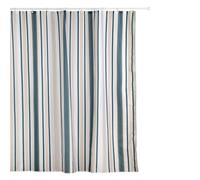 TATAY Cortina de Ducha de Tela 220 x 200 cm | Incluye 16 Anillas | Cortina Ducha Lavable Con Diseño Moderno | Tela de Poliéster muy Resistente | Modelo Timeless - Colores Blanco, Beige y Verde