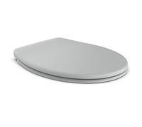 TATAY Cuvette Toilette Universelle à Fermeture Amortie | Retrait Rapide | WC Ovales | Matériau Résistant et Recyclé | Antibactérien | Forme O-Shape - 37 x 44,5 cm - Modèle Golf - Gris Pierre