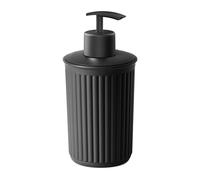 TATAY Distributeur Savon Noir | Plastique Recy istributeur de Savon Liquide Salle de Bain | sans Fuite & Rechargeable | Design Moderne | Fabriqué en Espagne - Collection Baobab