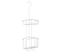 TATAY Etagere Douche Suspendue 100% Inoxydable 2 Niveaux Peinte | Anti-humidité et Anticorrosion | Montage Facile Sans Perçage | Moderne | Panier de Douche à Drainage Rapide | 22,5 x 9 x 60 cm - Blanc