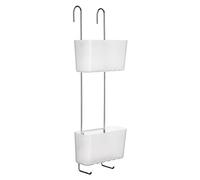 TATAY Etagere Douche Suspendue 2 Niveaux | Anti-humidité et Anticorrosion | Montage Facile Sans Perçage | 100% Inoxydable | Drainage Rapide | Nettoyage Facile | 20 x 13 x 59 cm - Glacé