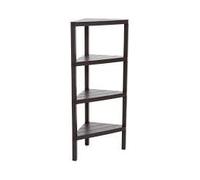 Tatay Étagère d'angle Lombok, 4 Niveau, Polypropylène, Sans BPA, Finition Effet Bois, Tampons Antidérapants, 10kg par étagere, Facile Assemblage, Marron. Dimension 33x33x100cm.