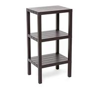 Tatay Étagère Rectangulaire Lombok, 3 Niveau, Polypropylène, Sans BPA, Finition Effet Bois, Tampons Antidérapants, 10kg par Étagere, Facile Assemblage, Marron. Dimension 38x29x100cm.