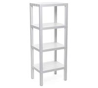 Tatay Étagère rectangulaire Lombok 4 niveaux polypropylène effet bois blanche 38x29x100 cm