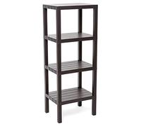TATAY Etagere Plastique de 4 Niveaux | Résistance à l’Humidité | Inclut Fixation avec Vis et Compatible avec Système Quick Fix | Intérieur et Extérieur | Charge jusqu’à 40 kg - Modèle Lombok - Marron