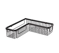 TATAY Etagere Salle de Bain d’Angle Rectangulaire Aluminium | Avec Vis Incluses | Compatible Système Sans Perçage | Anti-humidité | Moderne | Évacuation rapide | 30x8,5x30 cm - Modèle Aluminium - Noir