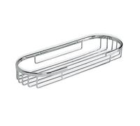 TATAY Etagere Salle de Bain Ovale Laiton | avec Vis Incluses | Supporte 5 kg | Compatible Système sans Perçage (Quick Fix) | Anti-humidité | Moderne | Drainage Rapide | 11 x 4 x 30 cm - Modèle Krom