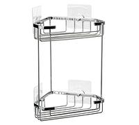 TATAY Etagere Salle de Bain Sans Perçage 2 Niveaux Laiton | Avec Vis et Quick Fix | Supporte 10 kg | Anti-humidité | Drainage Rapide | 17,5 x 17,5 x 26,5 cm - Modèle Krom