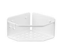 TATAY Etagere Salle de Bain Sans Percage d’Angle Aluminium | Avec Vis et Système Quick Fix | Anti-humidité | Design Moderne | Évacuation rapide | 20 x 12 x 20 cm - Modèle Serenity - Blanc Arctique