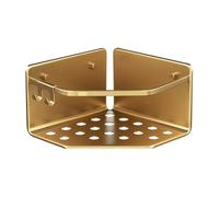 TATAY Panier de douche d'angle de la Collection Serenity, en Aluminium, Couleur Or, Dimensions 20 x 20 x 12 cm