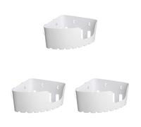TATAY Etagere Salle de Bain Sans Percage d’Angle | Avec Ventouses Incluses | Supporte 2 kg | Polypropylène Résistant à l’Humidité | Format d’Angle | 20 x 20 x 11 cm - Modèle Standard - Blanc