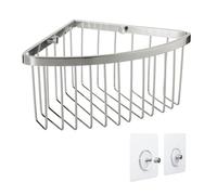 TATAY Etagere Salle de Bain sans Percage d’Angle | Système de Fixation Inclus (Quick Fix) | Résiste Jusqu’à 5 kg | Aluminium 100% Inoxydable | Panier de Douche Organisateur - 20x11,5x20 cm - Chromé