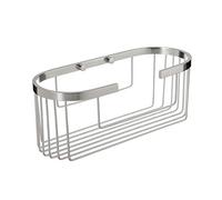 TATAY Étagère Salle de Bain sans Percage Ovale | Système de Fixation Inclus (Quick Fix) | Résiste jusqu’à 5 kg | Aluminium 100% Inoxydable | Panier de Douche Organisateur - 12 x 11,5 x 30 cm - Chromé